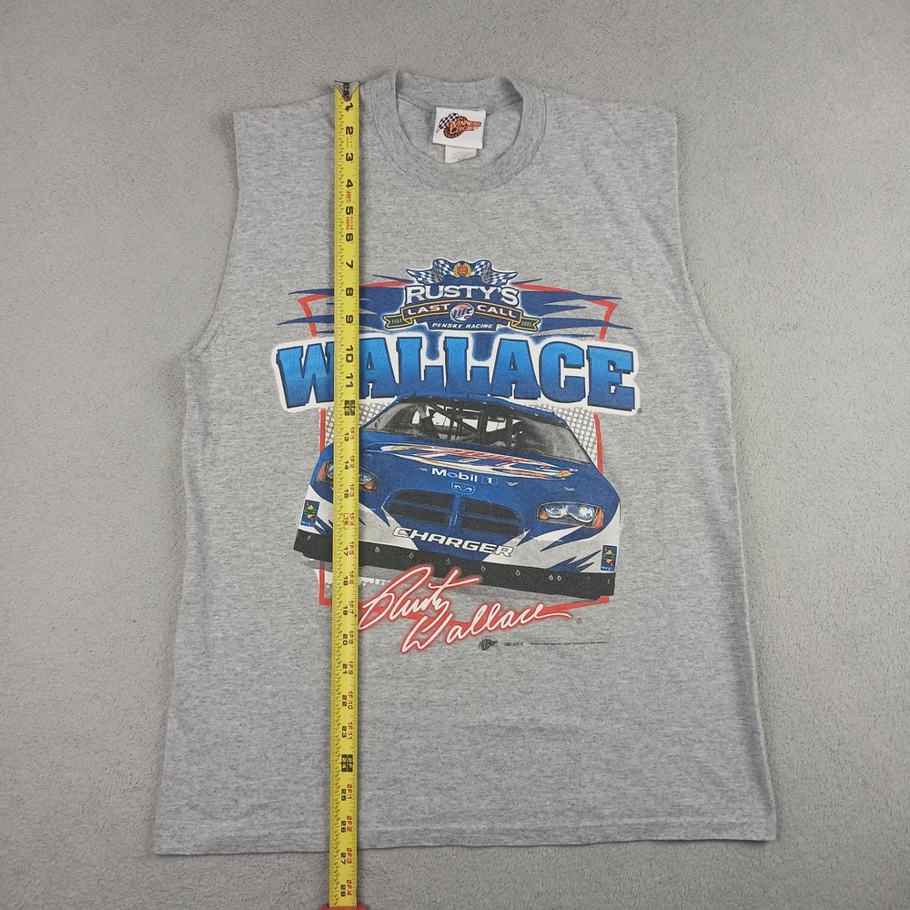 Winners Circle Rusty Wallace Tank Top Mens Medium Muscle Tee Gray NASCAR Racing - Picture 5 of 8